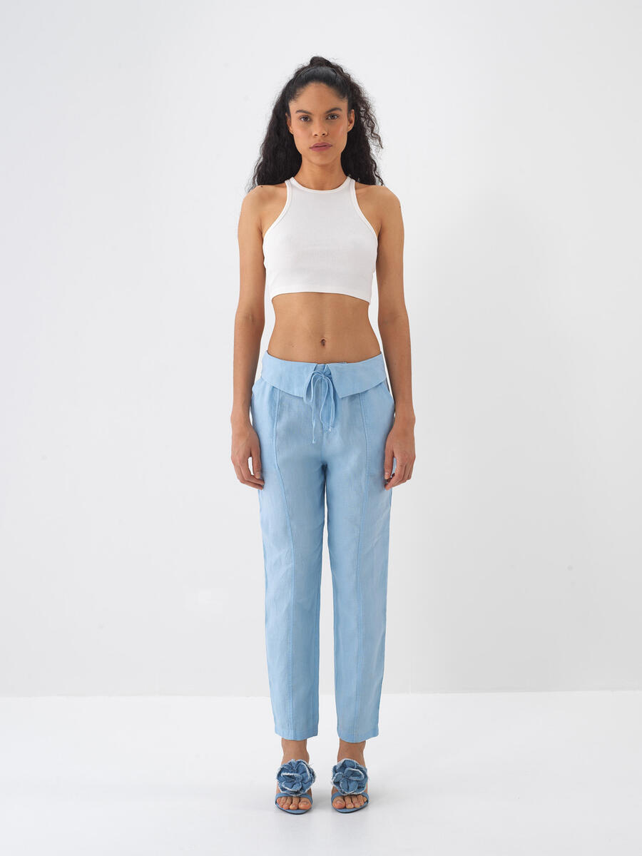 Mavi %100 Keten Regular Fit Pantolon - 3
