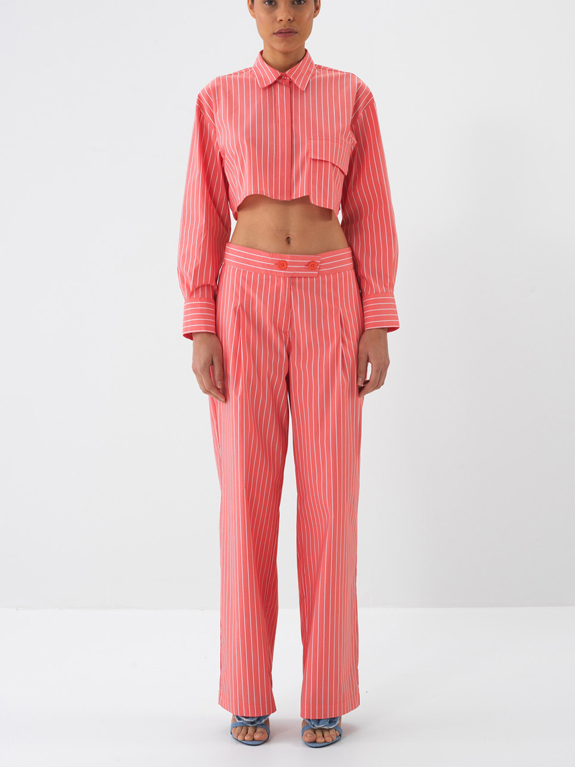 Nar Çiçeği Pamuk Dokulu Regular Fit Pantolon