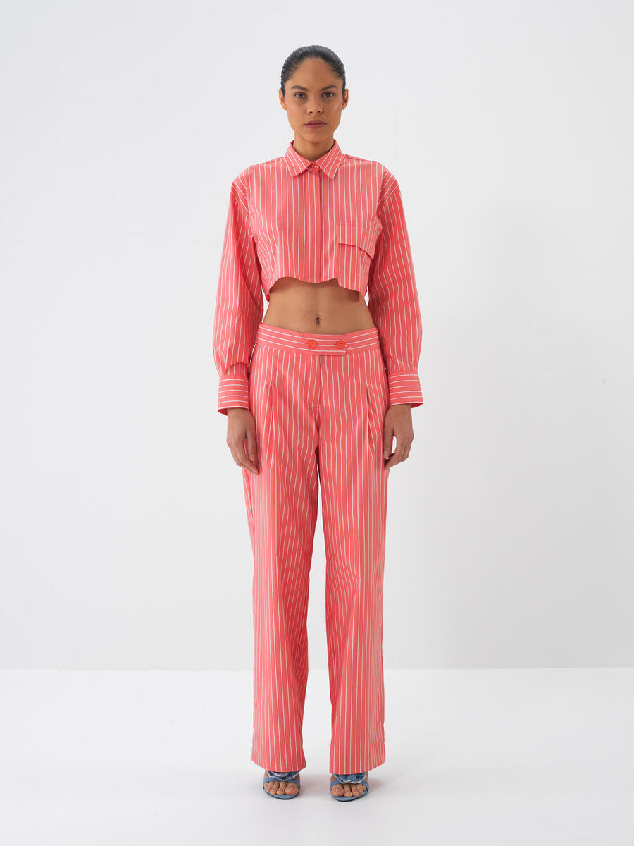 Nar Çiçeği Pamuk Dokulu Regular Fit Pantolon - 1