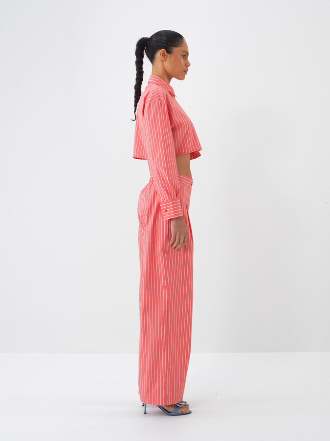 Nar Çiçeği Pamuk Dokulu Regular Fit Pantolon - 3