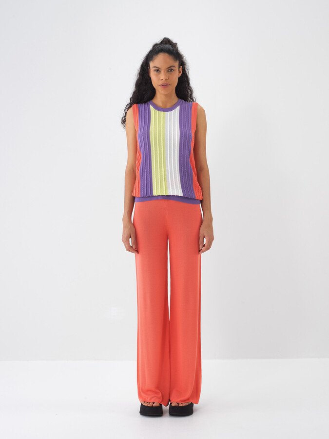 Nar Çiçeği Doğal Dökümlü Regular Fit Pantolon (1)