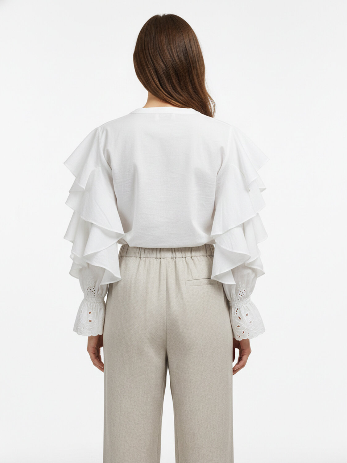 Naturel %100 Keten Oversize Pantolon - 4