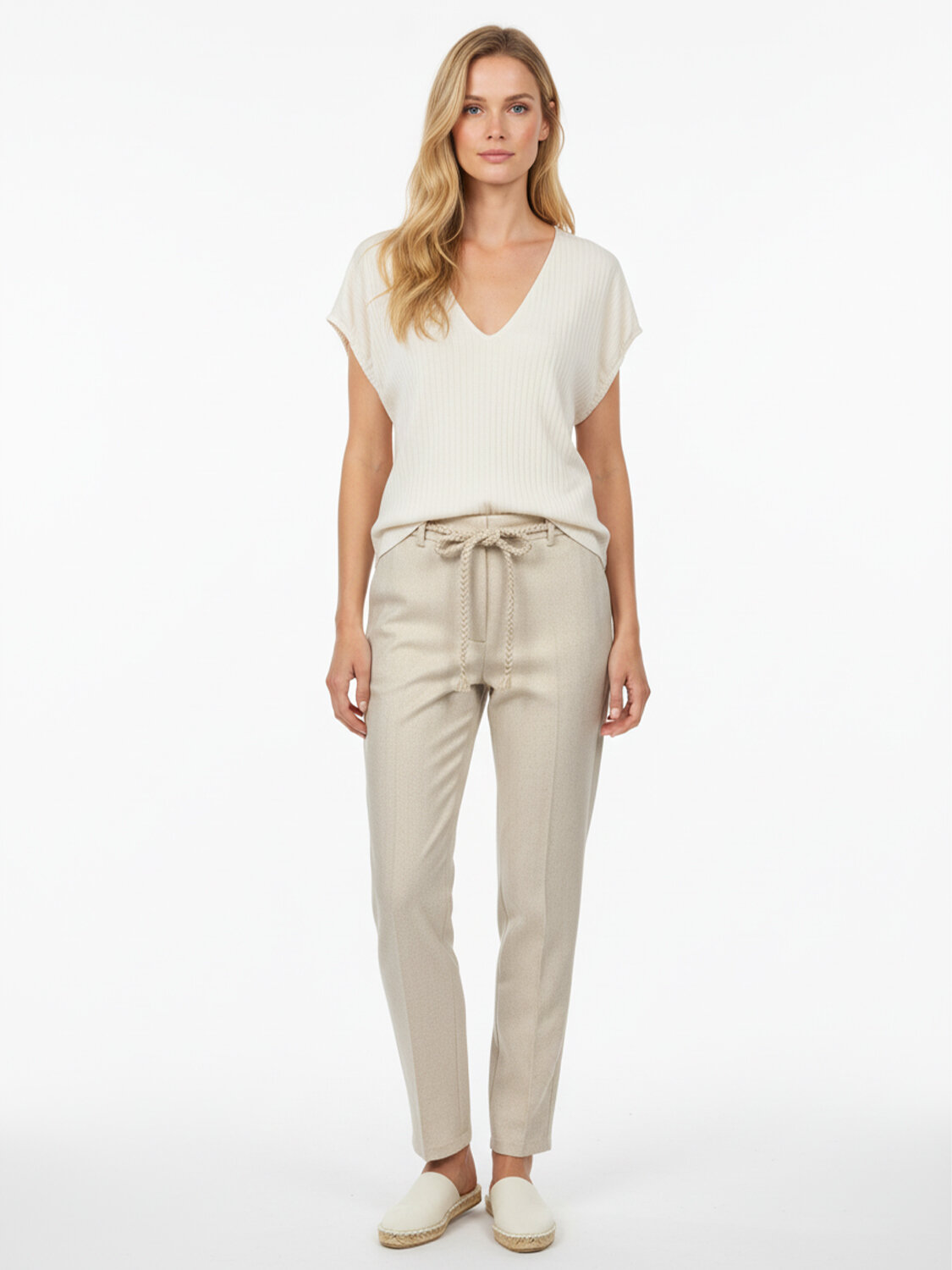 Naturel Keten Karışımlı Regular Fit Pantolon (1)