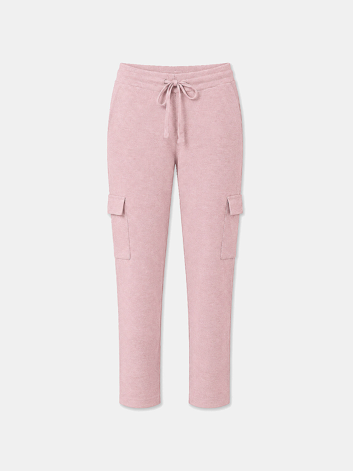 Pembe Regular Fit Yünlü Kargo Triko Pantolon - 1