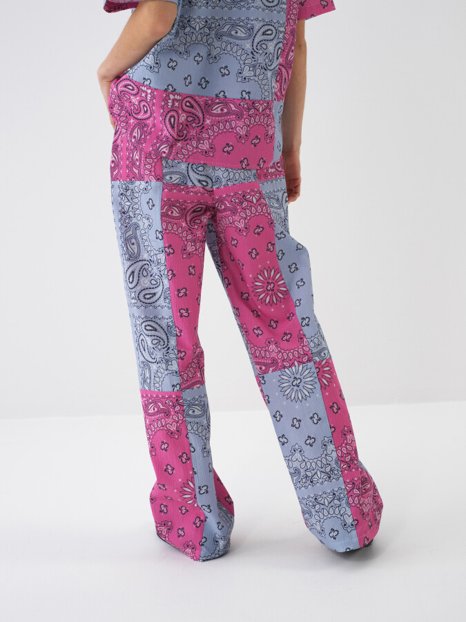 Pembe Pamuk Dokulu Oversize Pantolon (1)