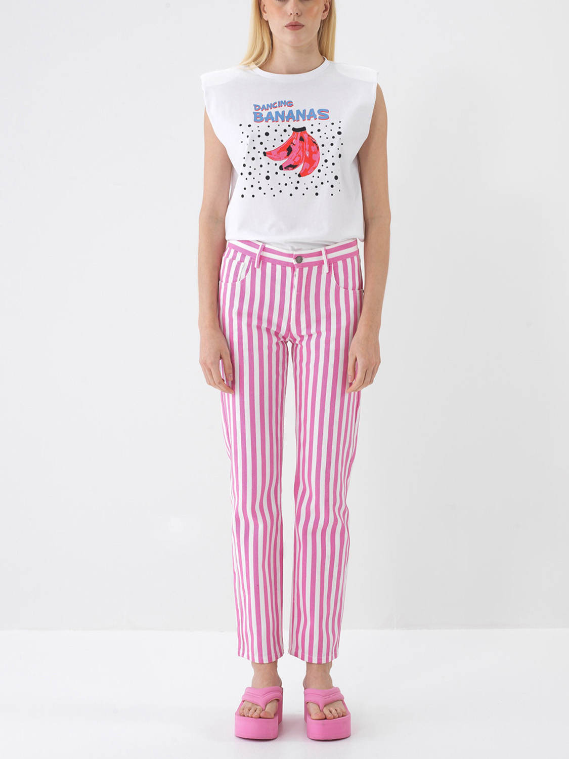 Pembe Pamuk Dokulu Regular Fit Pantolon
