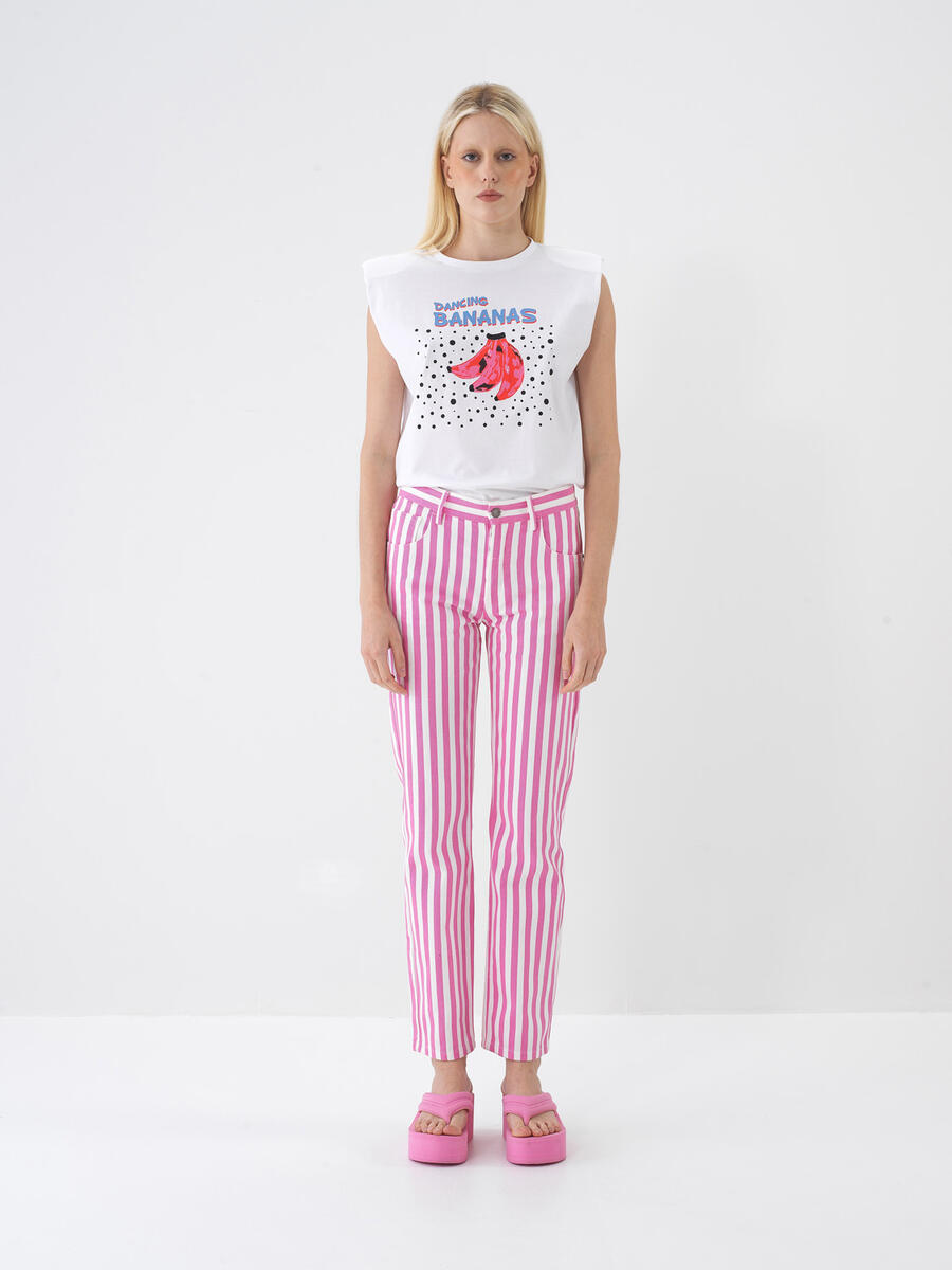 Pembe Pamuk Dokulu Regular Fit Pantolon - 1