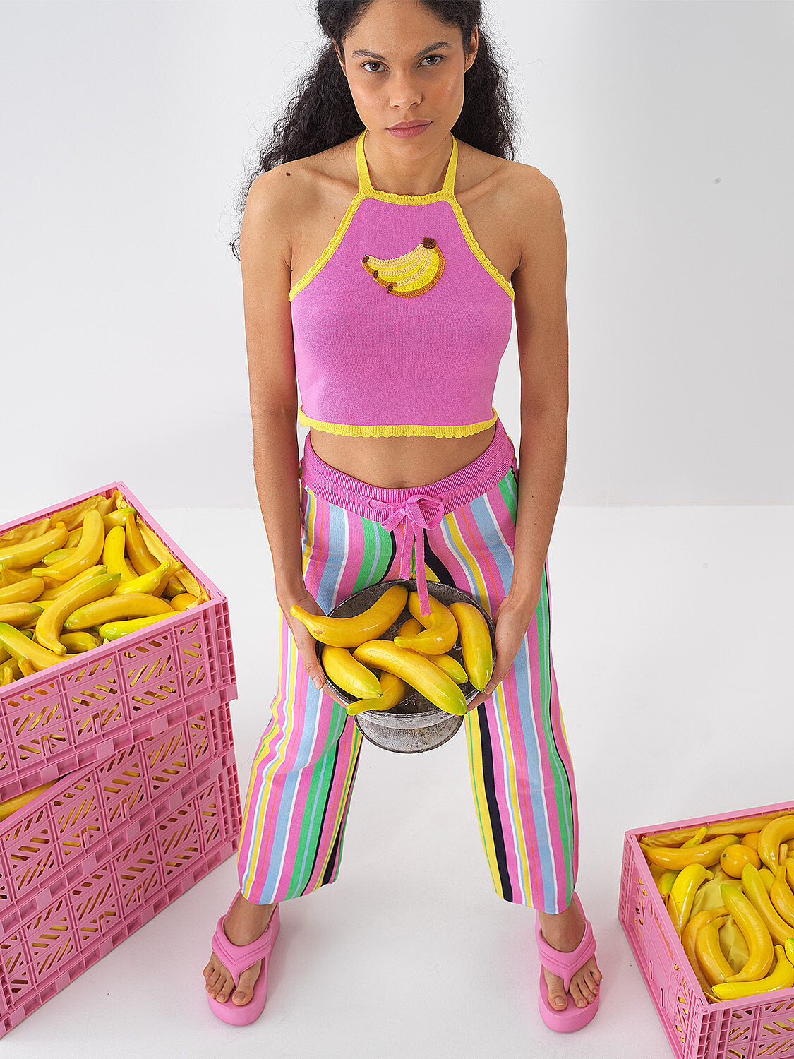 Pembe Pamuk Dokulu Regular Fit Pantolon
