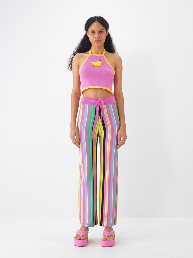 Pembe Pamuk Dokulu Regular Fit Pantolon (1)