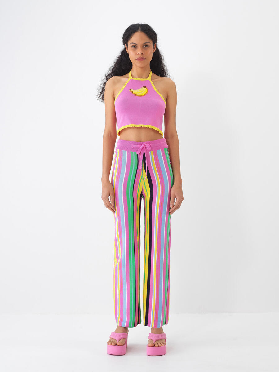 Pembe Pamuk Dokulu Regular Fit Pantolon - 3