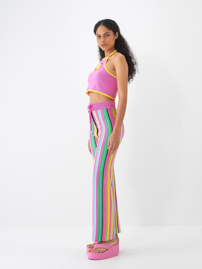 Pembe Pamuk Dokulu Regular Fit Pantolon - 5