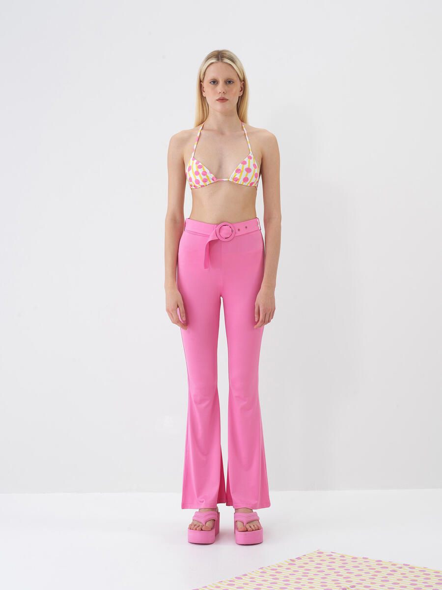 Pembe Doğal Dökümlü Regular Fit Pantolon - 2