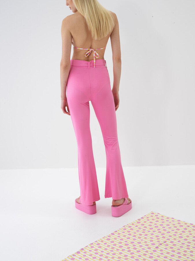 Pembe Doğal Dökümlü Regular Fit Pantolon - 5