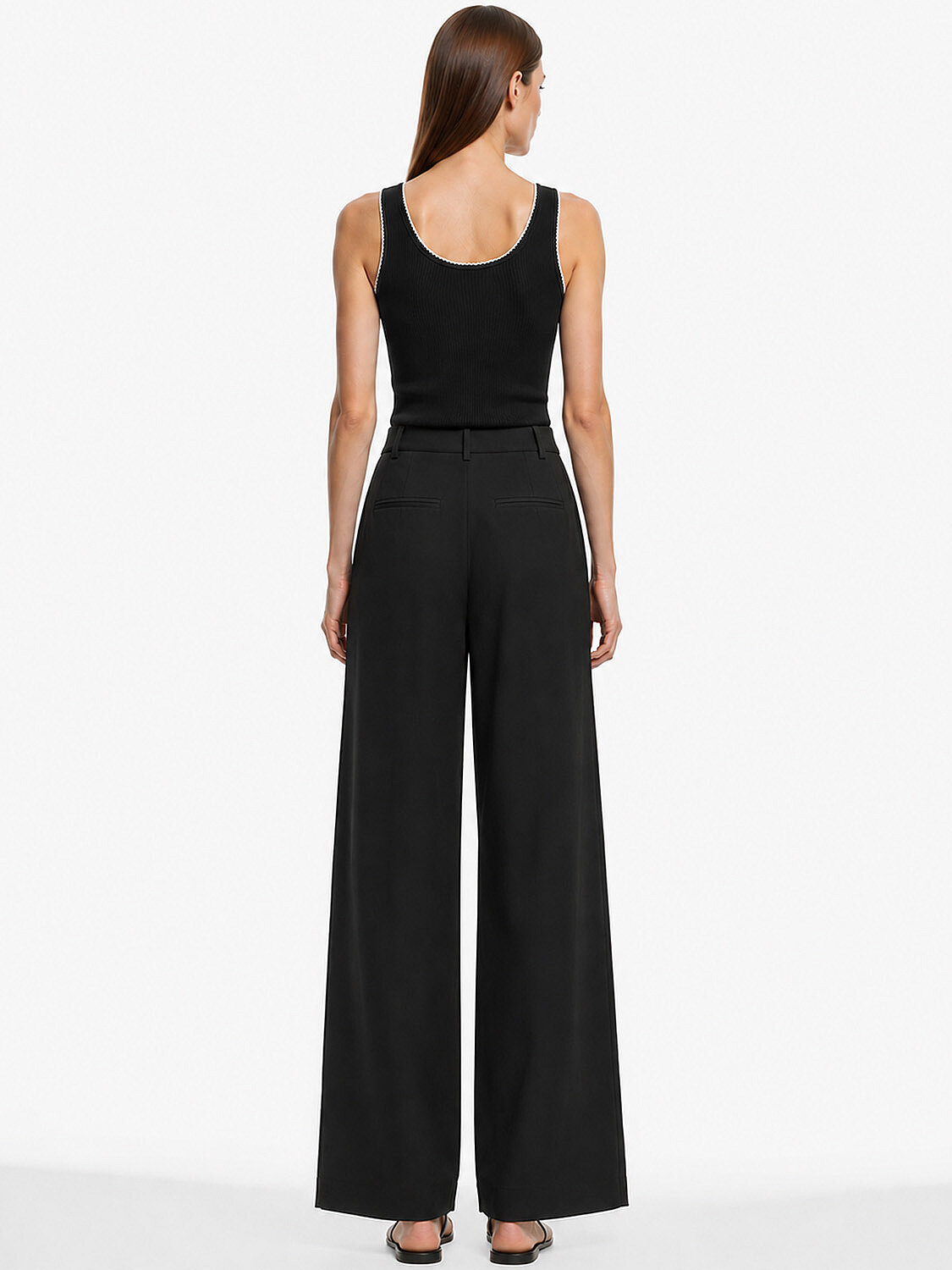 Siyah Doğal Akışlı Oversize Pantolon - 3