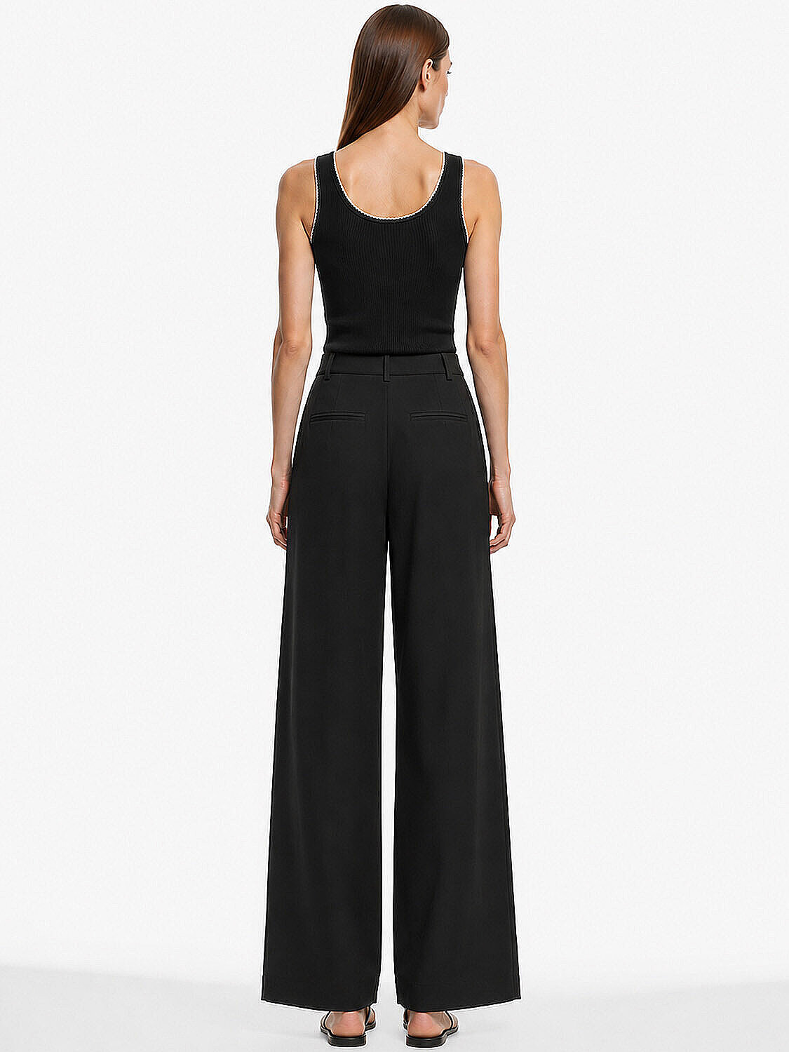 Siyah Doğal Akışlı Oversize Pantolon (3)