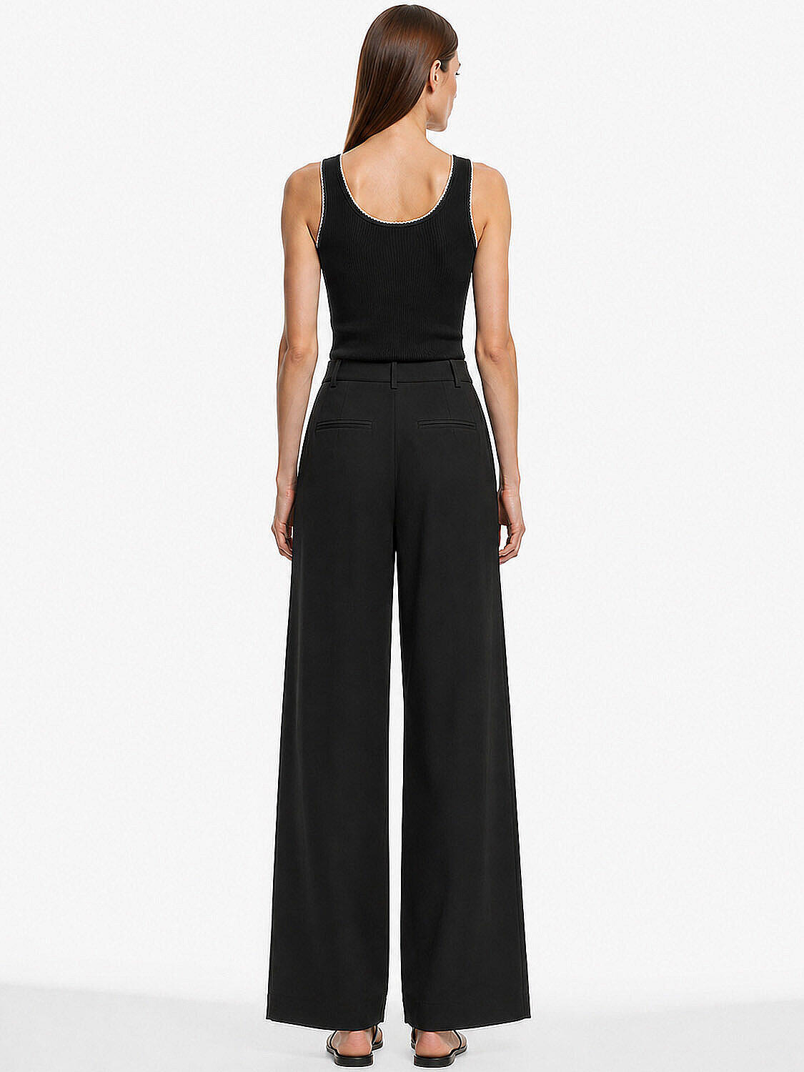 Siyah Doğal Akışlı Oversize Pantolon (3)