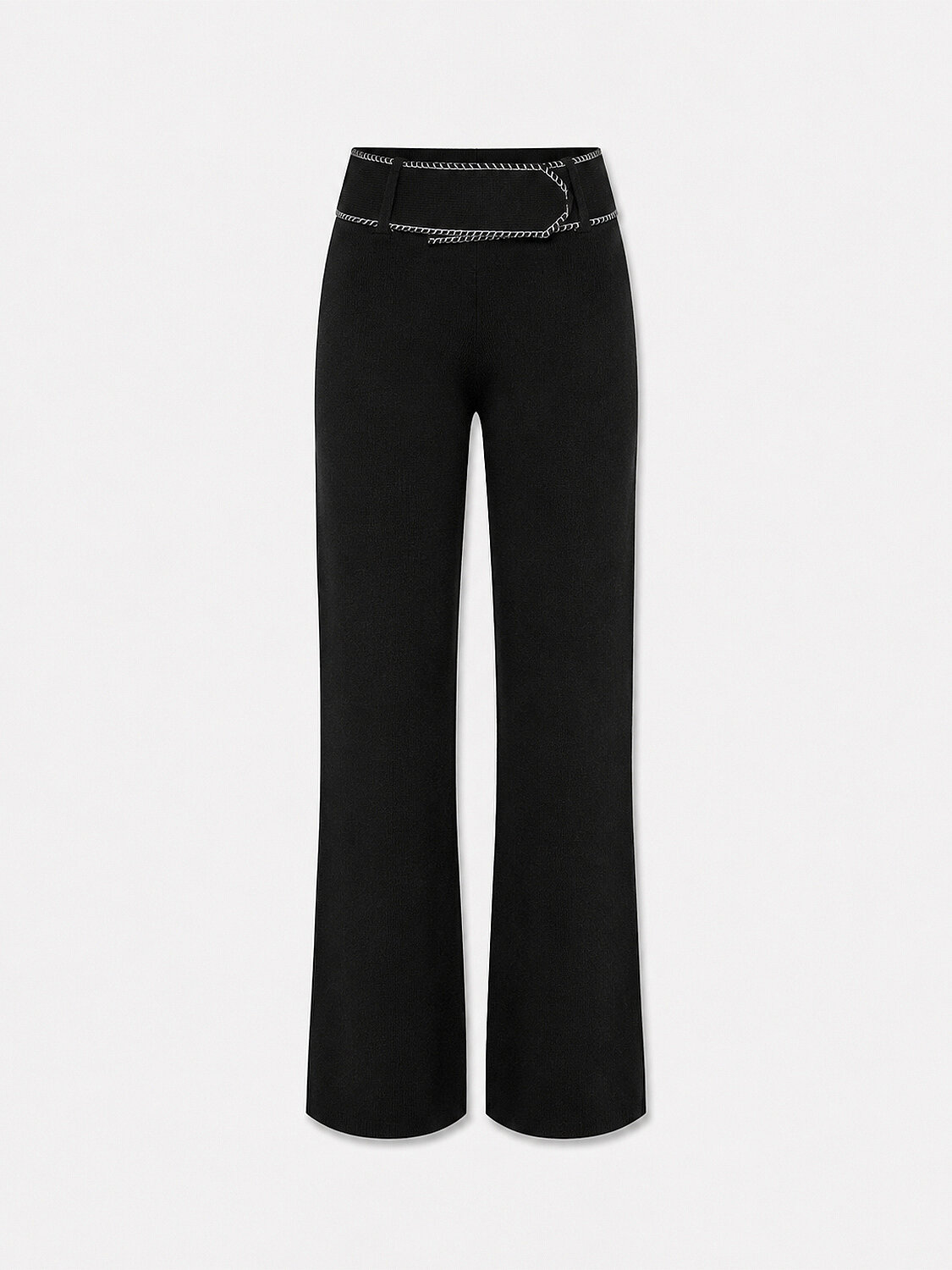Siyah Doğal Yün Dokulu Regular Fit Pantolon - 5