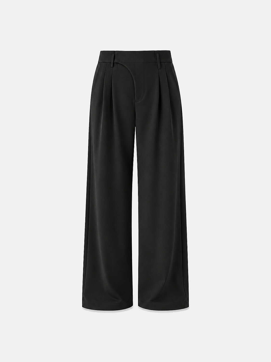 Siyah Esnek Dokulu Oversize Pantolon