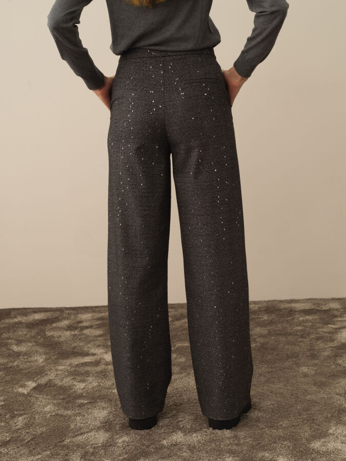 Siyah Esnek Dokulu Regular Fit Pantolon - Xint