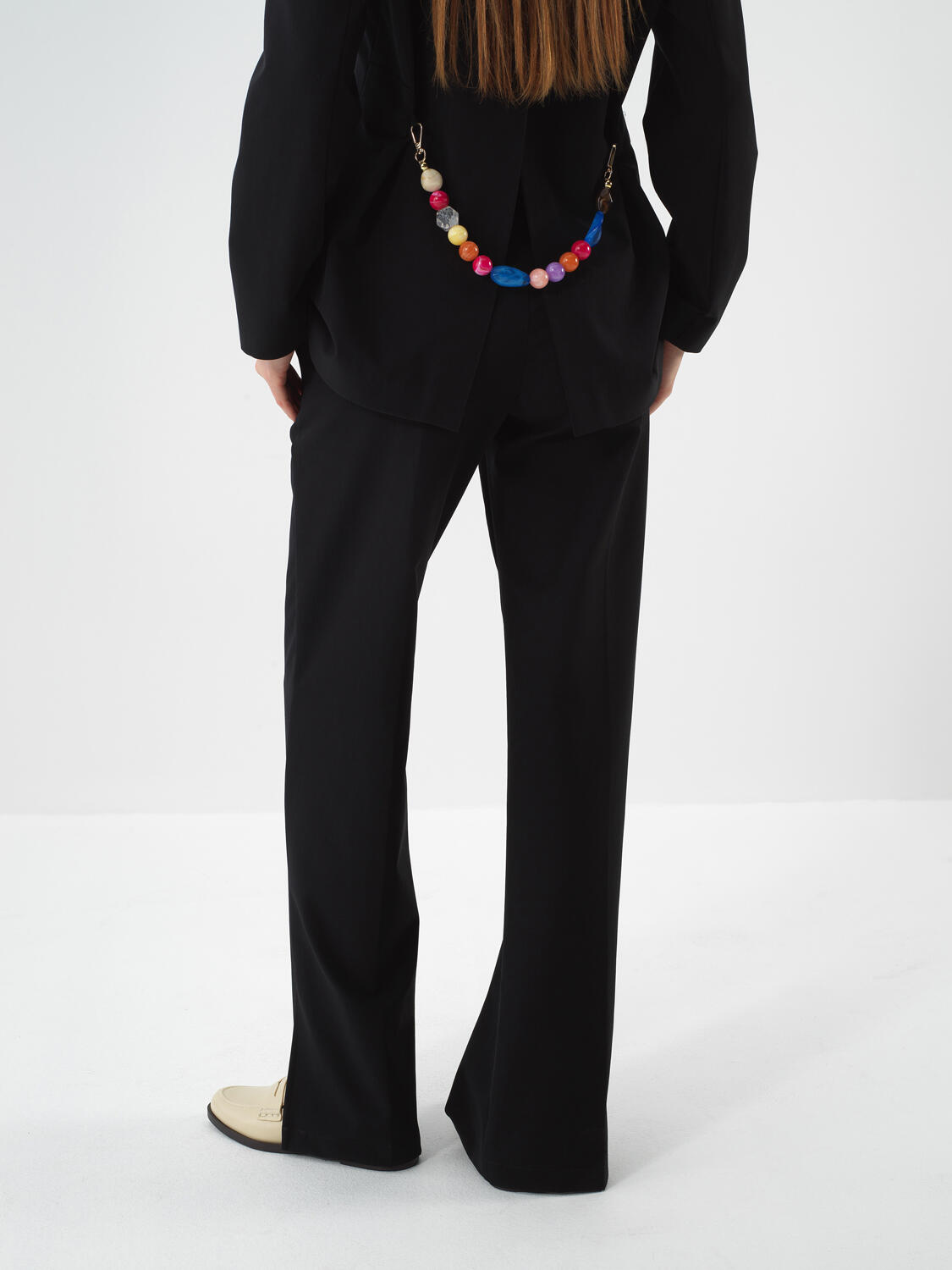 Siyah Esnek Dokulu Regular Fit Pantolon - 4