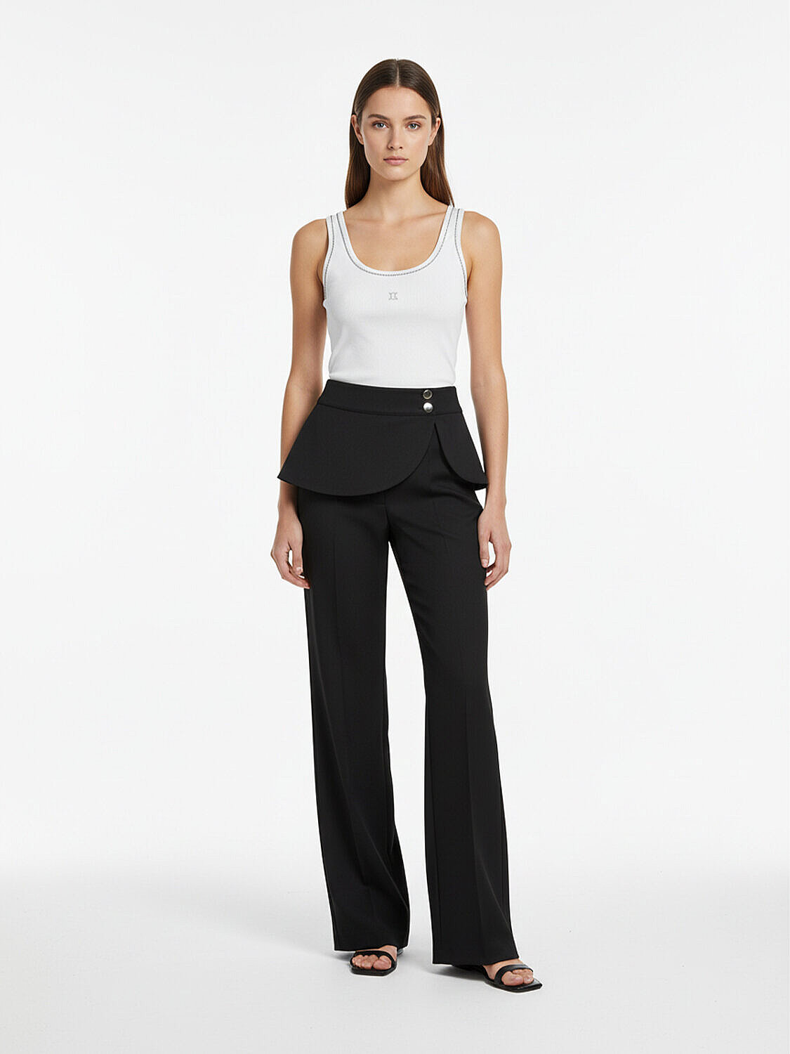 Siyah Pamuk Dokulu Regular Fit Pantolon (2)