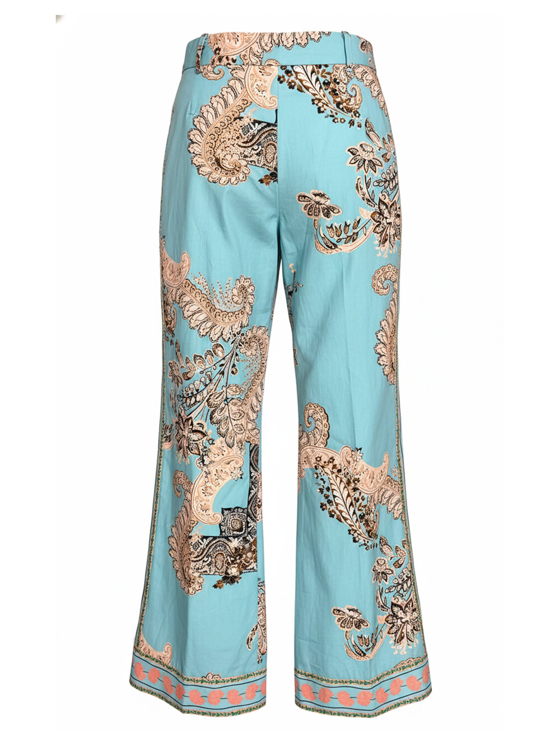 Turkuaz Pamuk Dokulu Regular Fit Pantolon - 5