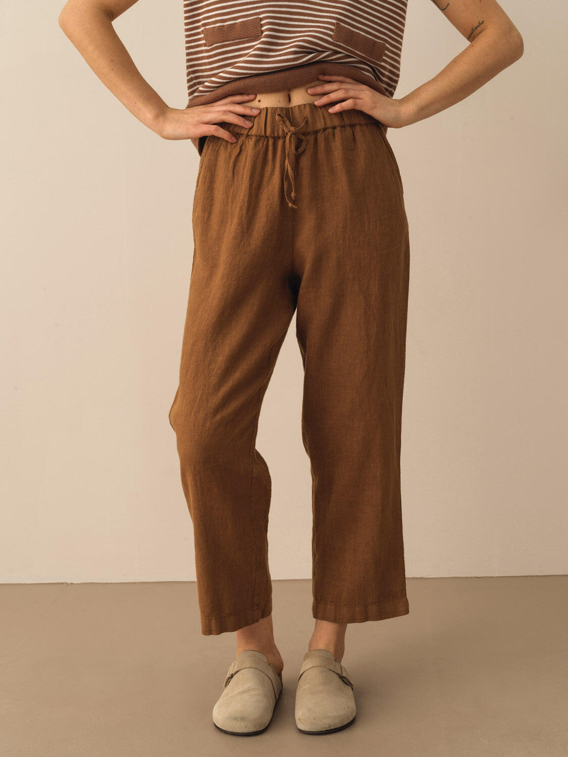 Vizon %100 Keten Regular Fit Pantolon
