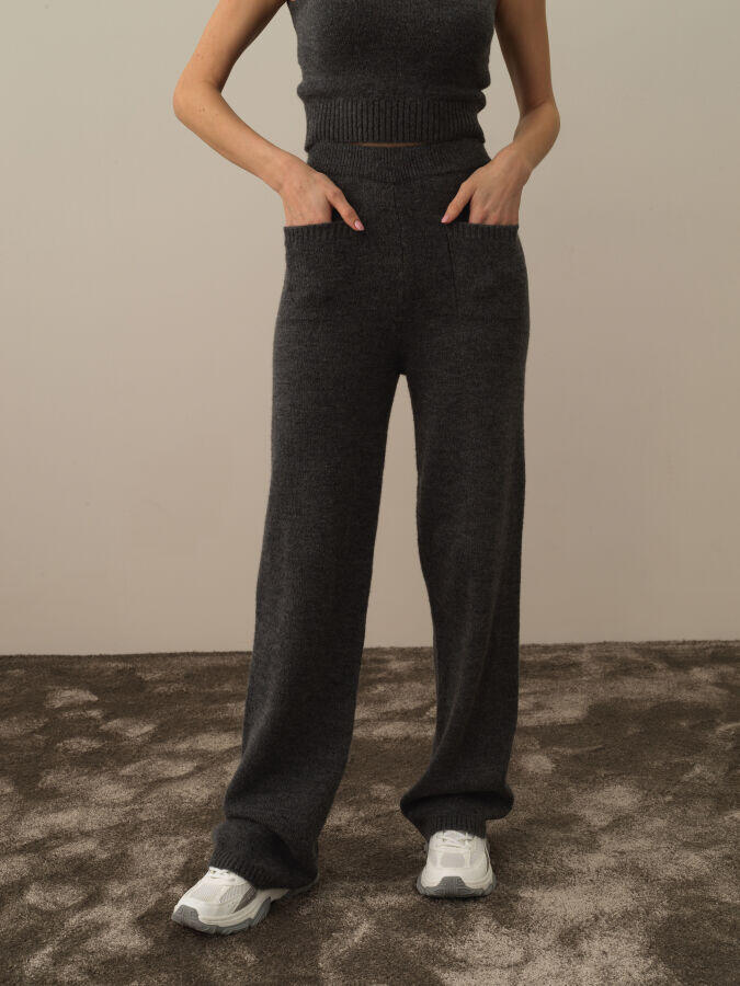 Xint Toptan Koyu Gri Lüks Pamuk Dokulu Regular Fit Pantolon