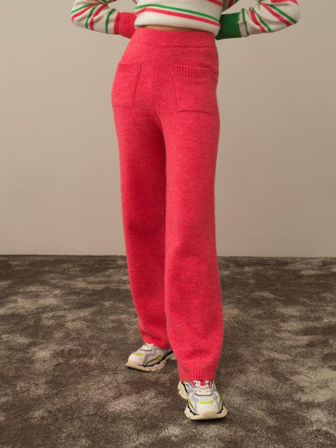 Xint Toptan Pembe Lüks Pamuk Dokulu Regular Fit Pantolon