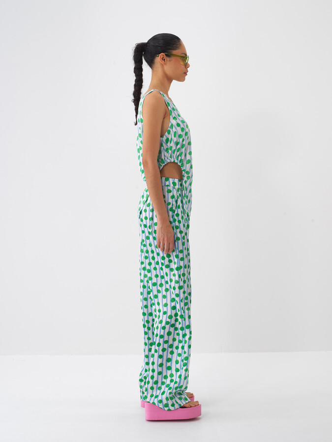 Yeşil Formunu Koruyan Oversize Pantolon - 3