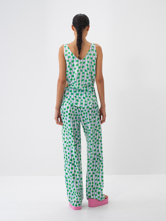 Yeşil Formunu Koruyan Oversize Pantolon - 5