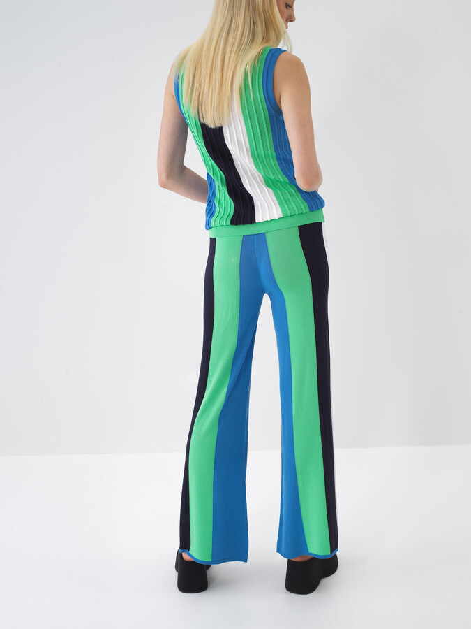 Yeşil Doğal Dökümlü Regular Fit Pantolon (5)