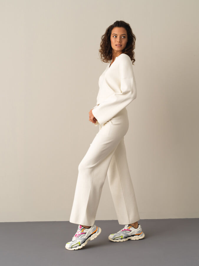 Ekru Regular Fit Triko Pantolon - 3