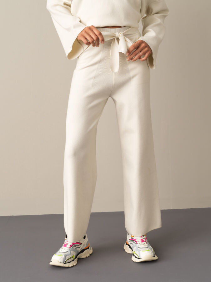 Ekru Regular Fit Triko Pantolon - 2