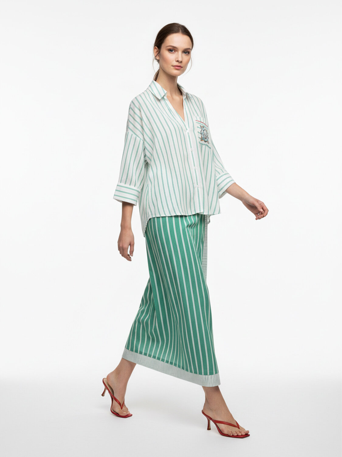 Yeşil Doğal Dökümlü Regular Fit Pareo - 4