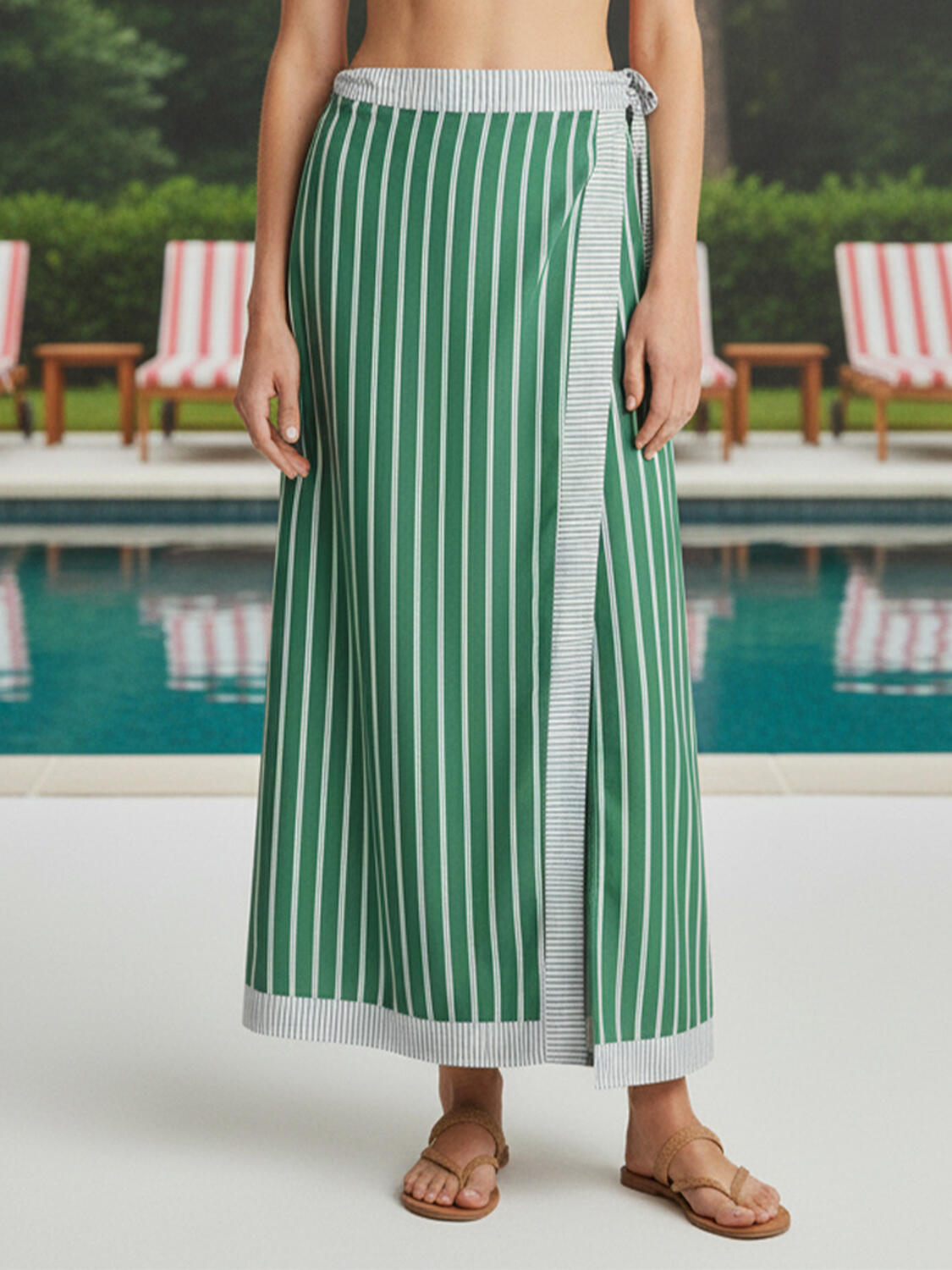 Yeşil Doğal Dökümlü Regular Fit Pareo - 1