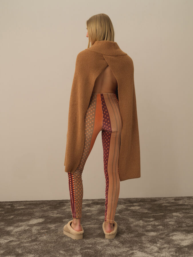 Camel Doğal Yün Dokulu Regular Fit Pelerin - Xint