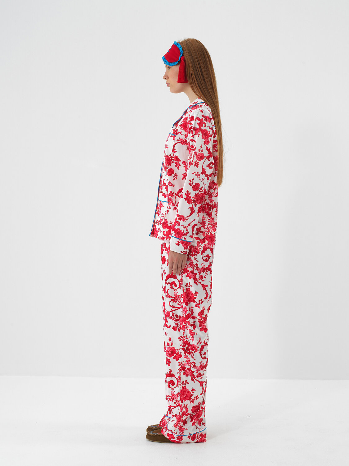 Kırmızı İpeksi Saten Regular Fit Pijama Seti - Xint