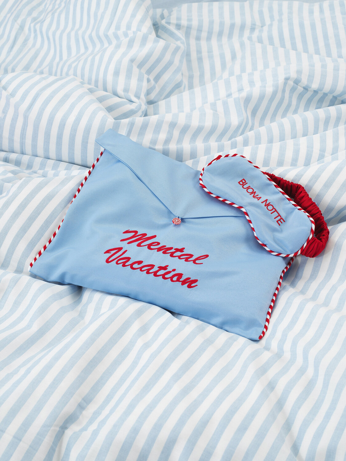 Mavi İpeksi Saten Oversize Pijama Seti - Xint