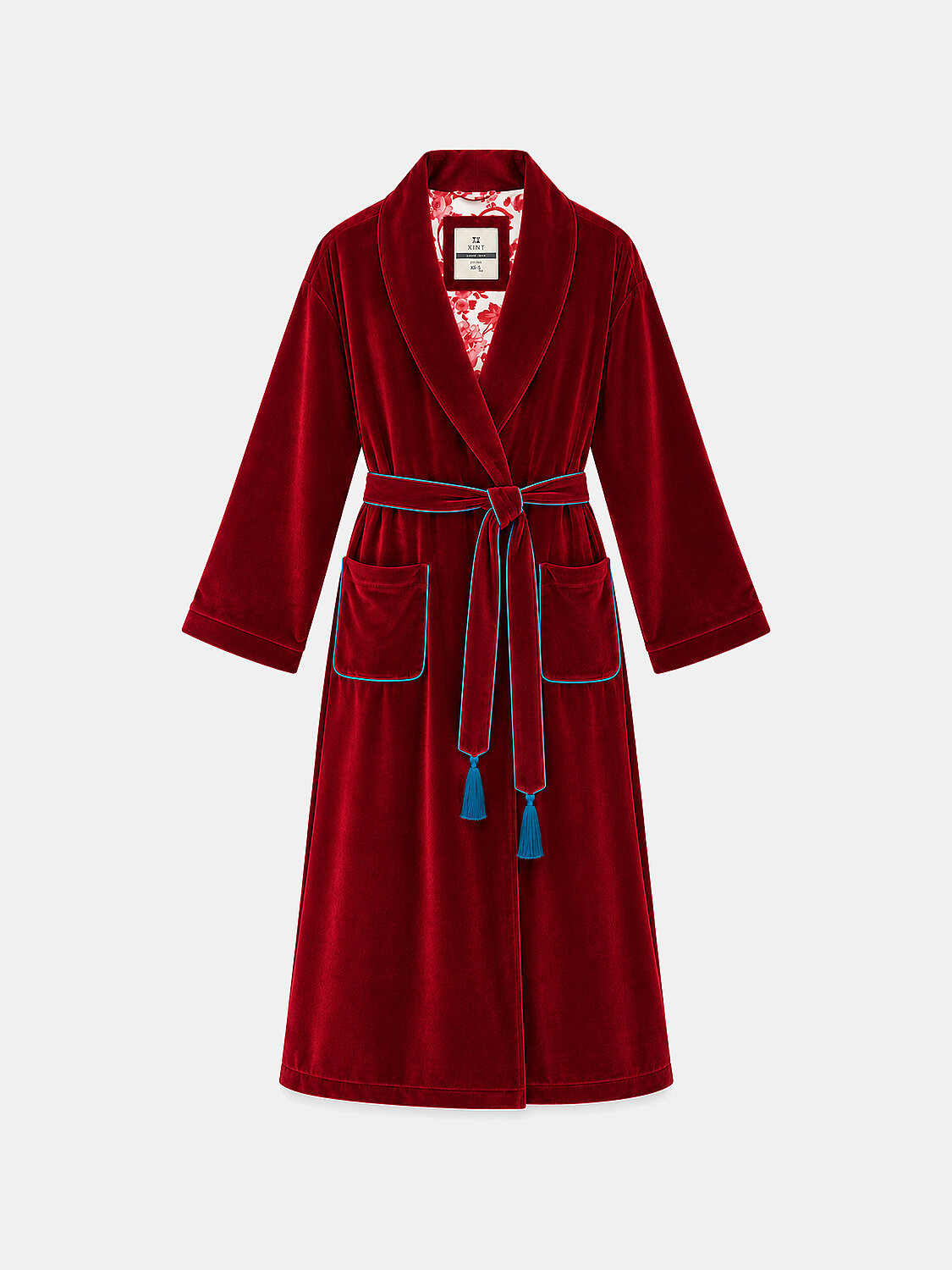 Kırmızı Lüks Dokulu Soft Kadife Oversize Sabahlık (1)