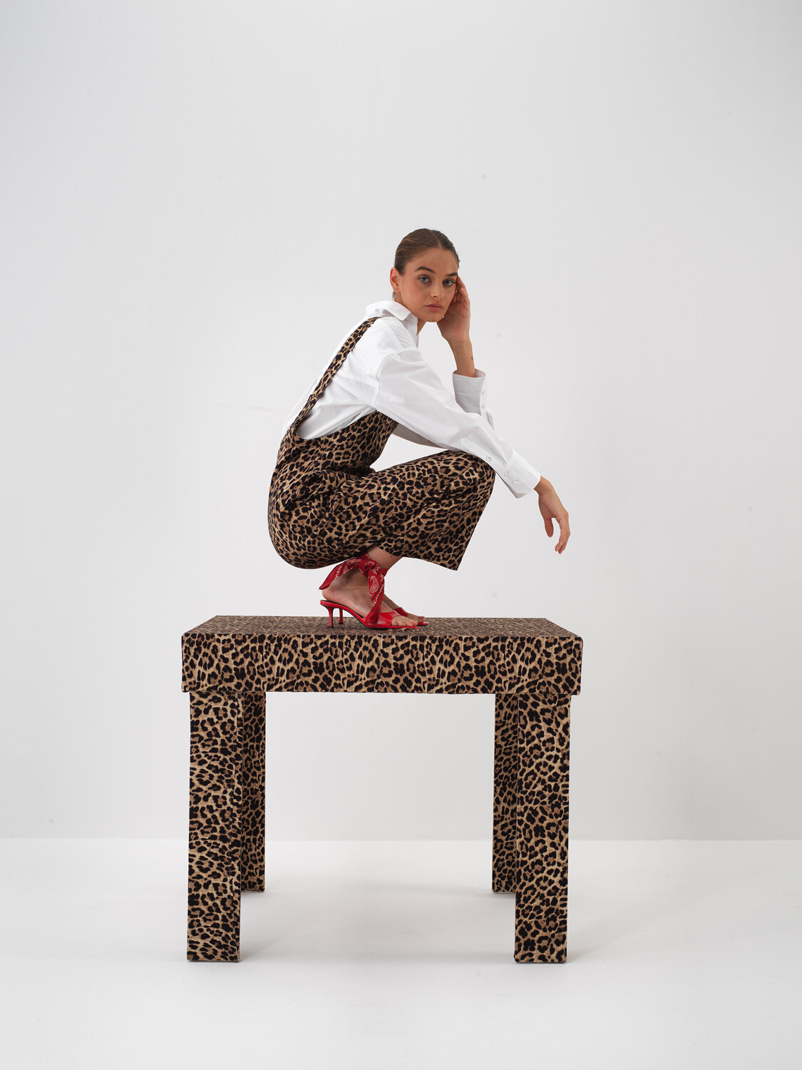 Camel Pamuk Dokulu Oversize Salopet - Xint