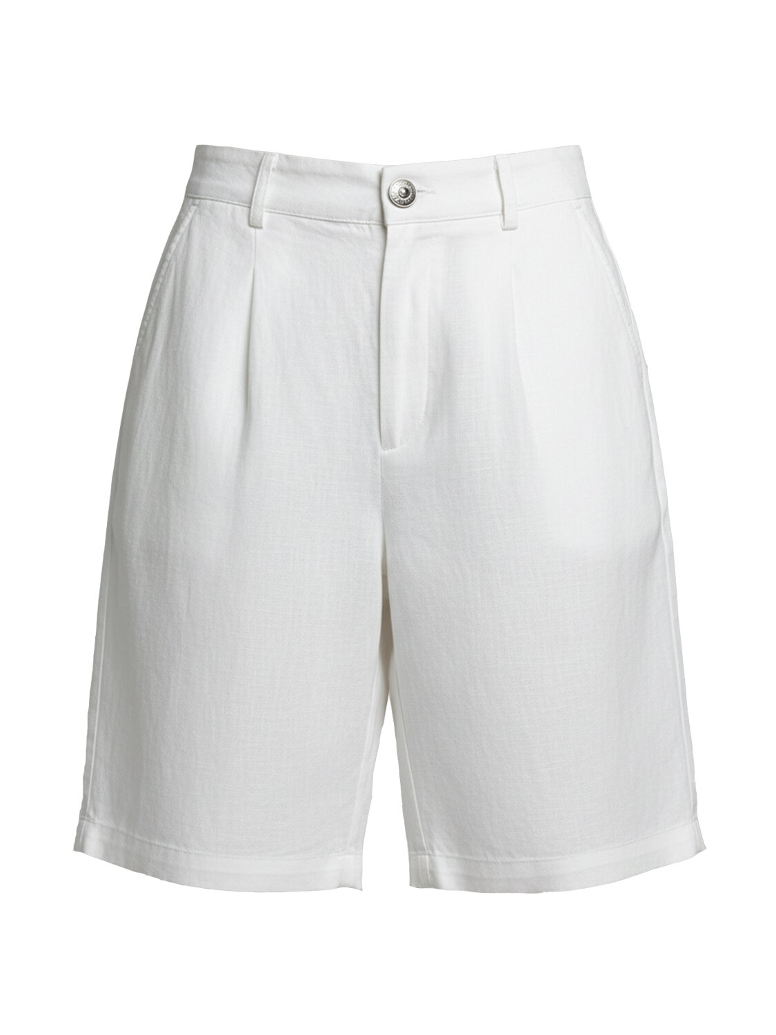 Beyaz %100 Keten Oversize Şort - 5