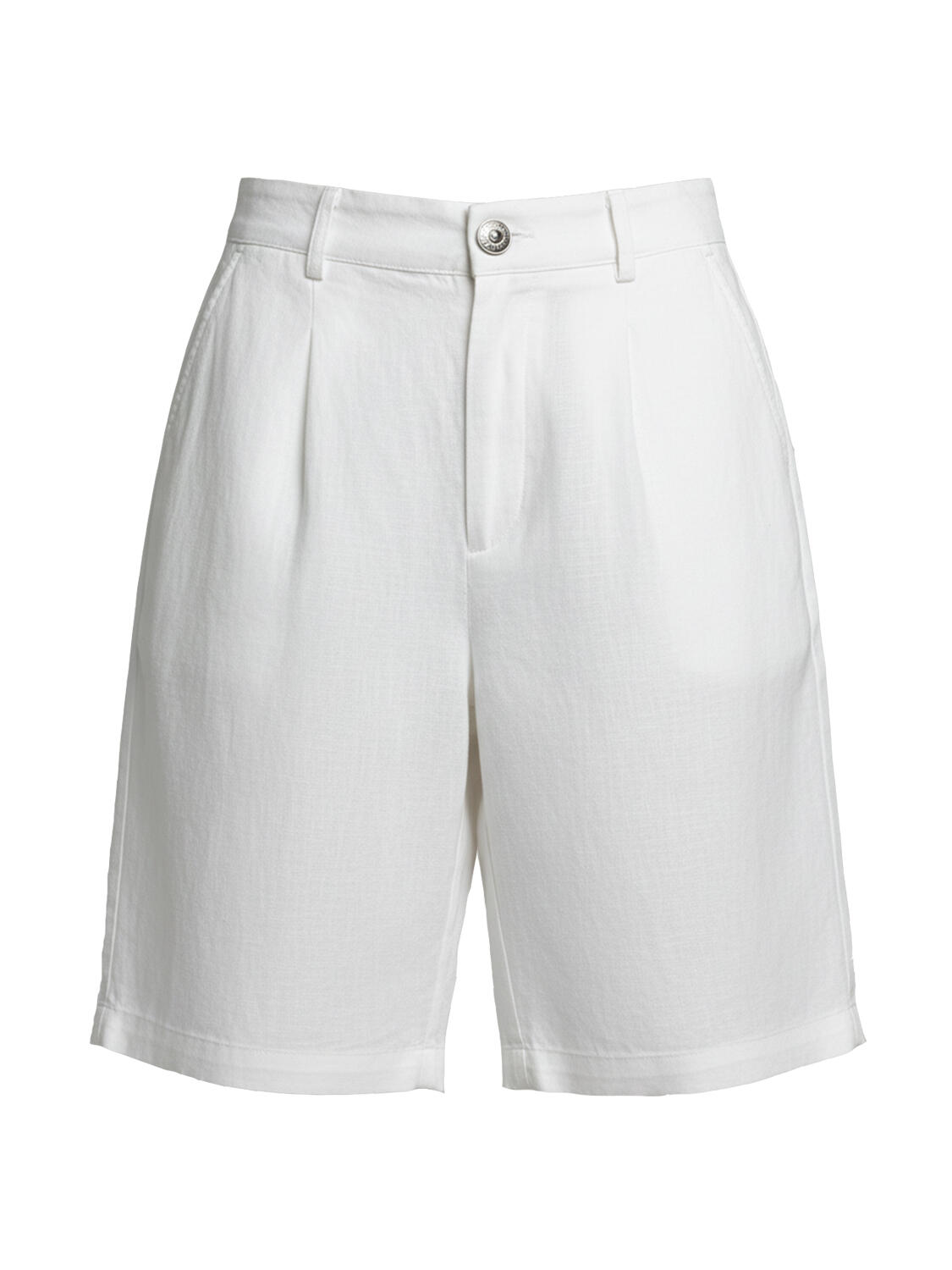 Beyaz %100 Keten Oversize Şort - 5