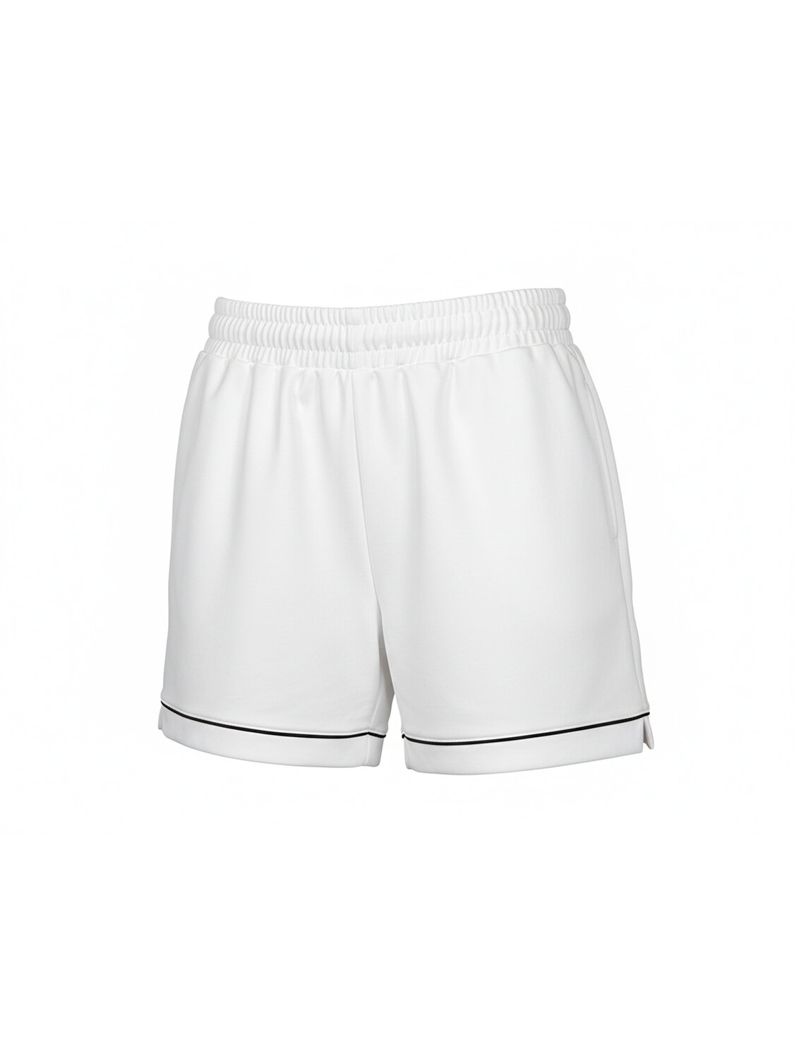 Beyaz Pamuk Dokulu Oversize Şort - 4