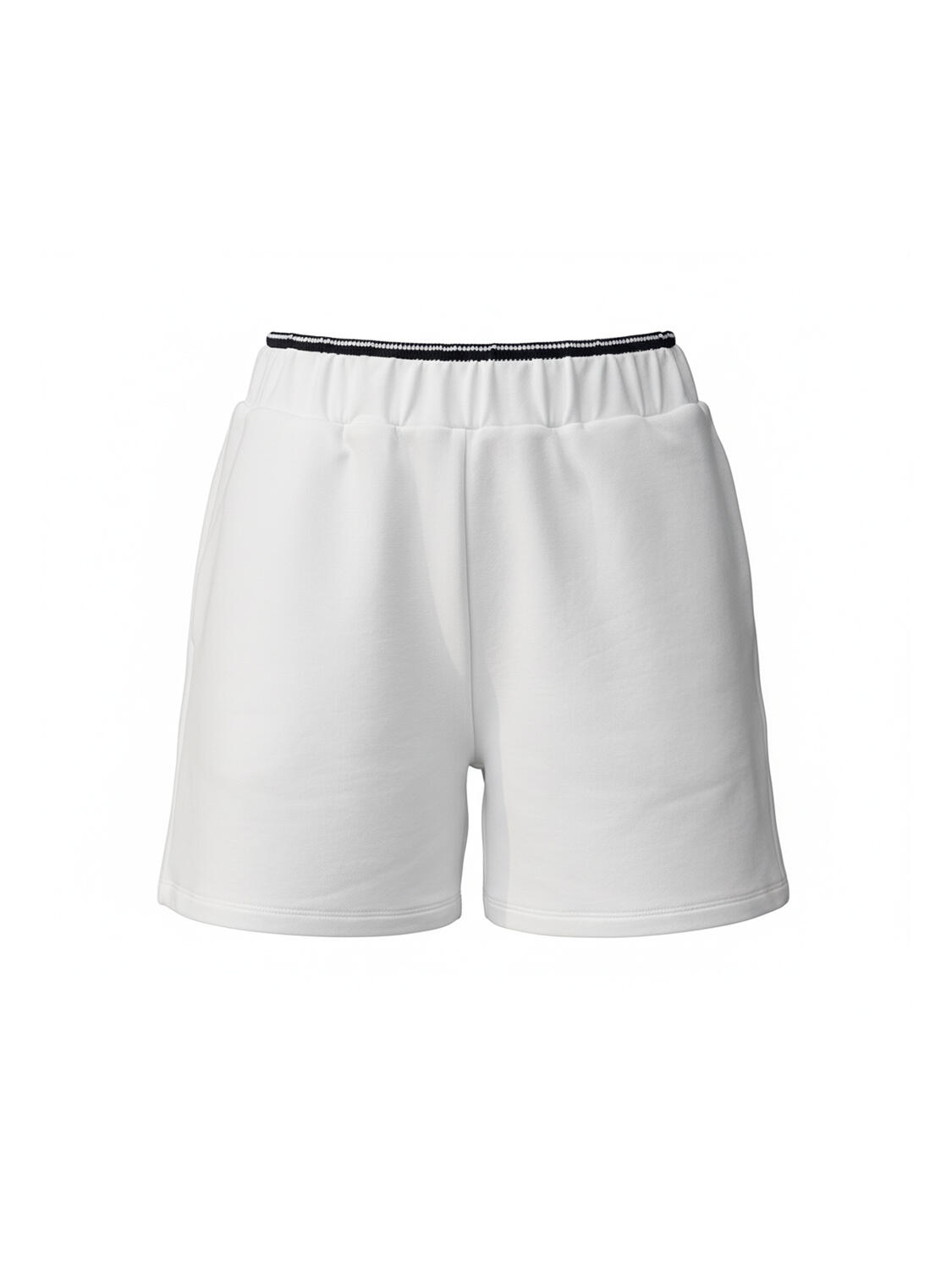 Beyaz Pamuk Dokulu Regular Fit Şort - 6