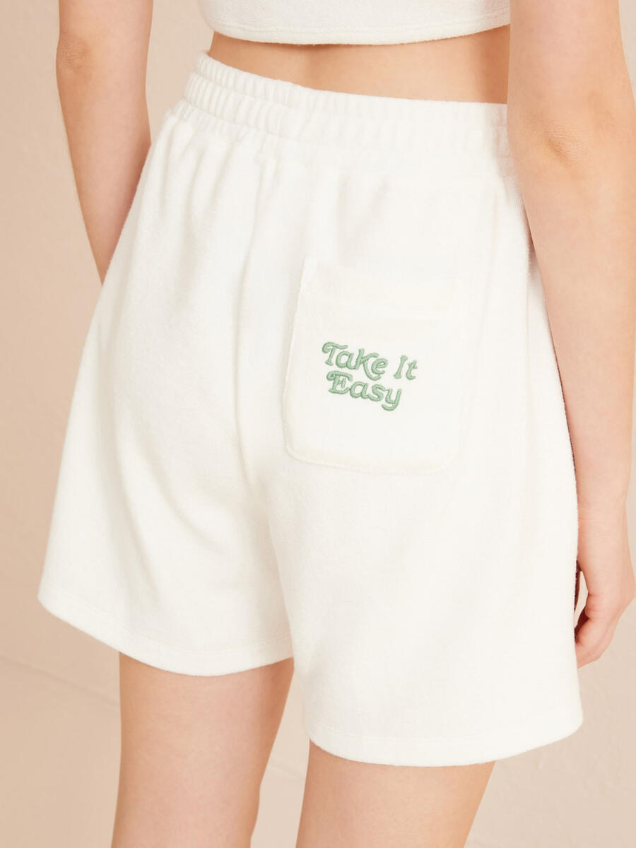 Ekru Regular Fit Pamuklu Havlu Şort - 3