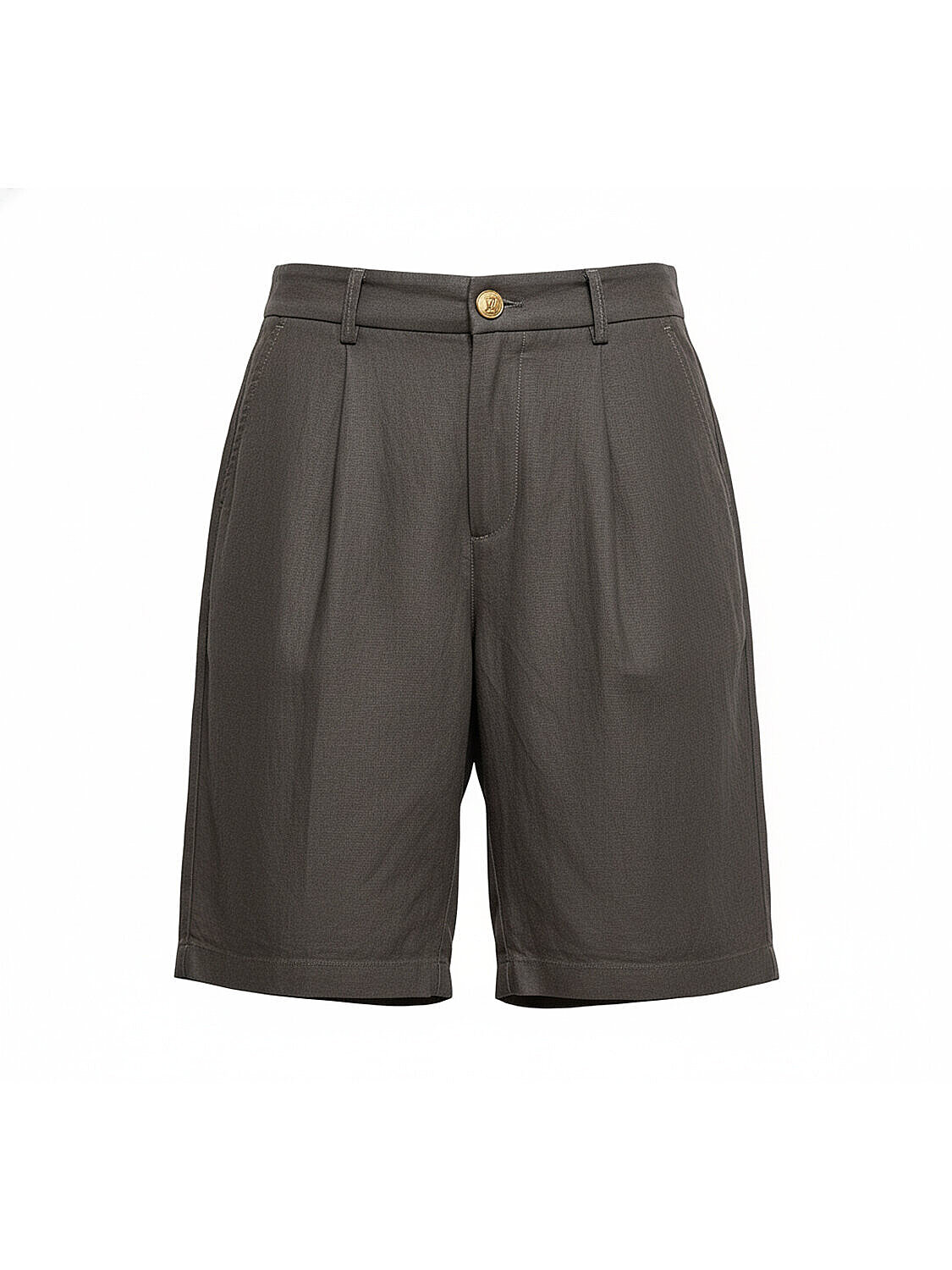 Haki %100 Keten Oversize Şort (4)