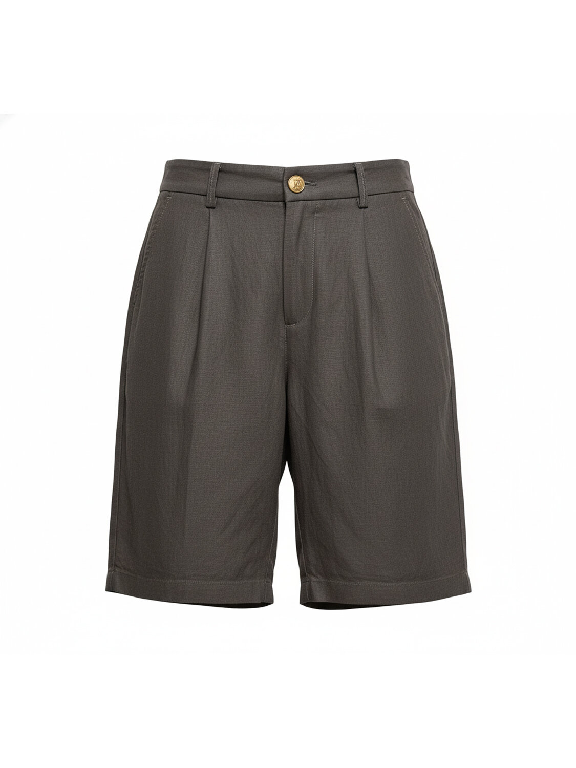 Haki %100 Keten Oversize Şort - 4