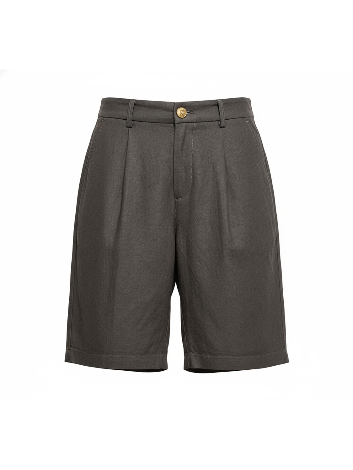 Haki %100 Keten Oversize Şort - 4