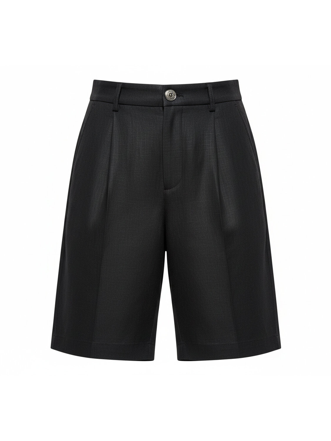 Siyah %100 Keten Oversize Şort (4)